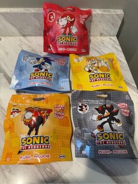 Jakks SONIC Ice Cream Bar Scented 5" Plush COMPLETE SET Shadow/Tails/Dr.Eggman